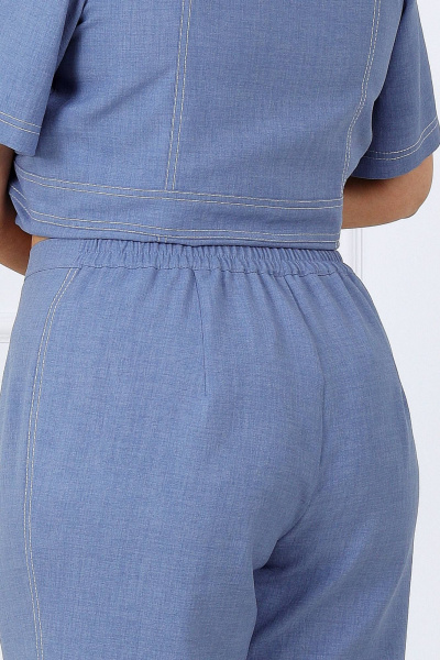 Женский летний костюм из ткани лен и текстиль Ninele 5959 небесный - фото 3