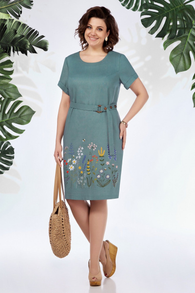 Платье БагираАнТа 947 зеленый - фото 2