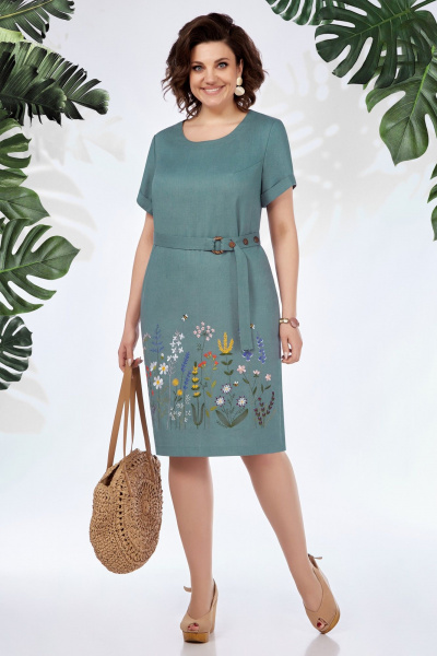 Платье БагираАнТа 947 зеленый - фото 1