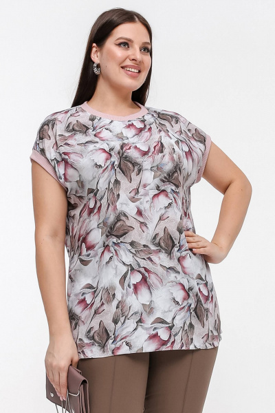 Блуза La rouge 6292 розы-акварель - фото 1