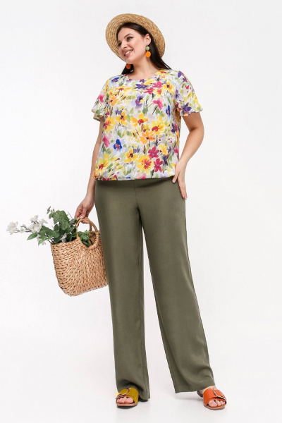 Блуза La rouge 6277 полянка-набивной - фото 2