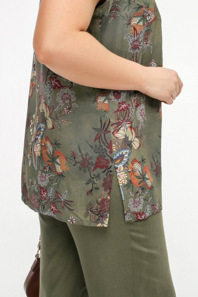 Блуза La rouge 6295 хаки-набивной - фото 6