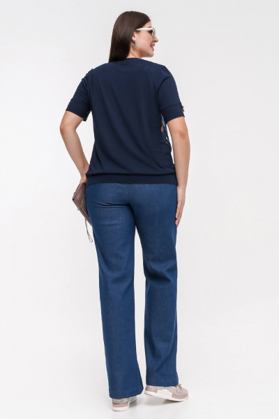 Джемпер La rouge 3350 синий-(бокалы) - фото 4