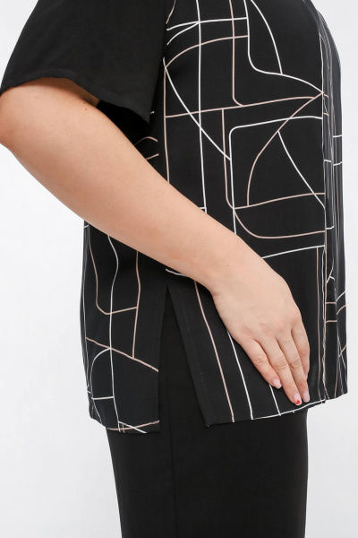 Блуза La rouge 6287 черный-(геометрия) - фото 6