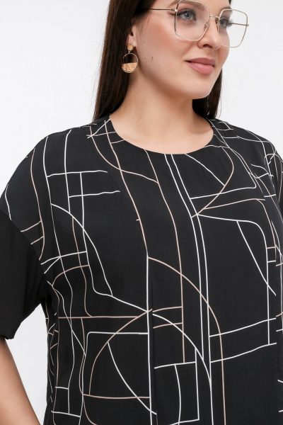 Блуза La rouge 6287 черный-(геометрия) - фото 5