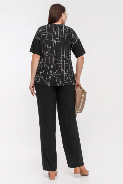Блуза La rouge 6287 черный-(геометрия) - фото 4