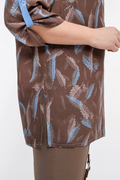 Блуза La rouge 6283 какао-(голубой) - фото 8