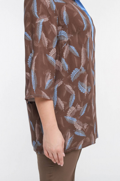 Блуза La rouge 6283 какао-(голубой) - фото 7