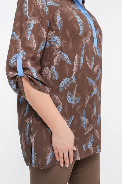 Блуза La rouge 6283 какао-(голубой) - фото 6