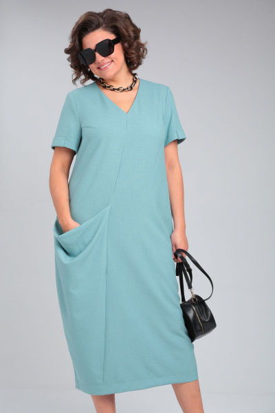 Платье ALEZA 1194 бирюза - фото 2