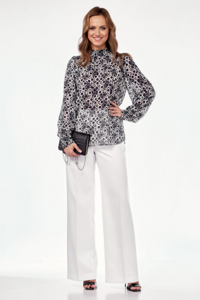 Блуза Lady Line 562 синий_абстракция - фото 1