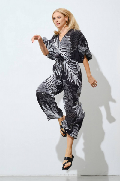 Комбинезон Achosa 2203 листья на черном - фото 5