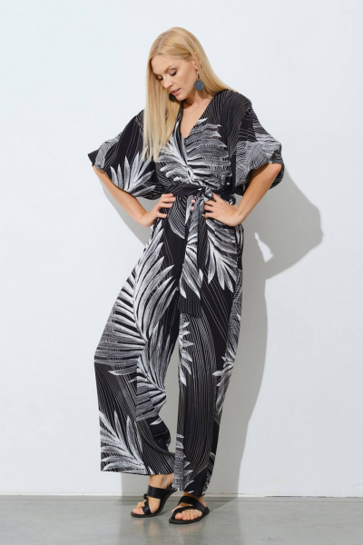 Комбинезон Achosa 2203 листья на черном - фото 4