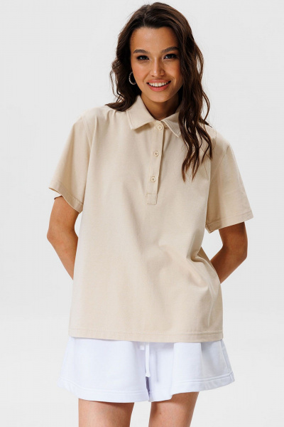 Хлопковая футболка-поло с логотипом для летних повседневных лугов GO F1002/03-02. 164-170 - фото 1