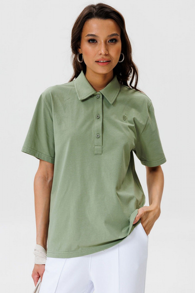 Поло футболка с вышивкой из хлопка GO F1002/26-02. 164-170 - фото 1