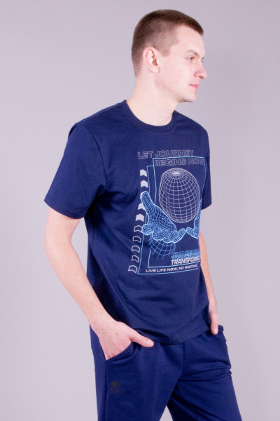 Футболка 8 Марта 16426-4С5001Д40-182,188 синий - фото 3