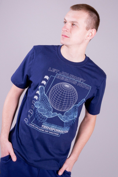 Футболка 8 Марта 16426-4С5001Д40-182,188 синий - фото 2