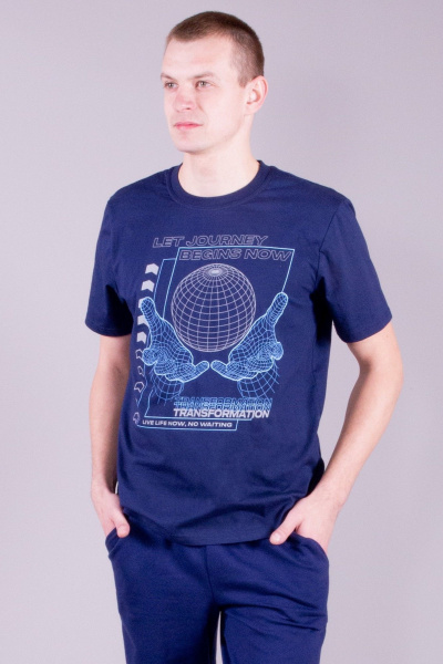 Футболка 8 Марта 16426-4С5001Д40-182,188 синий - фото 1