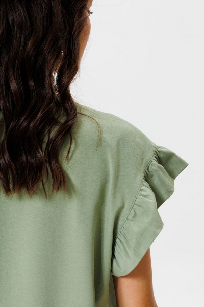 Футболка с воланами из трикотажа для стилистичных образов GO F1004/26-02. 164-170 - фото 3