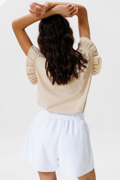 Футболка с воланами из хлопка для casual лука GO F1004/03-02. 164-170 - фото 4