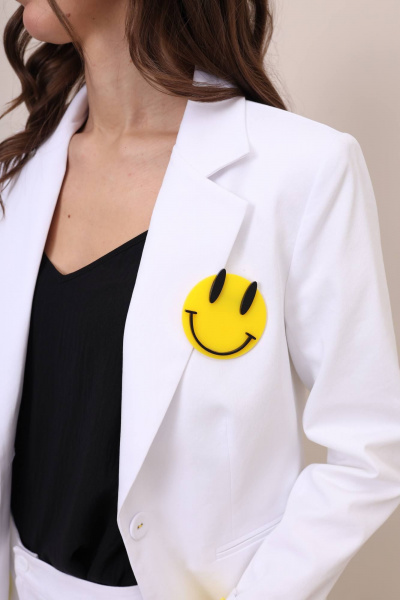 Жакет деловой из текстиля и хлопка демисезонный LARICI 7049 белый - фото 2