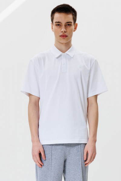 Футболка-поло из хлопка и трикотажа, классическая GO M1002/01-01. 176-182 - фото 1