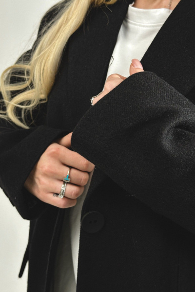 Полупальто пиджачного стиля из пальтовой ткани и шерсти Skipper Design 134 черный - фото 10