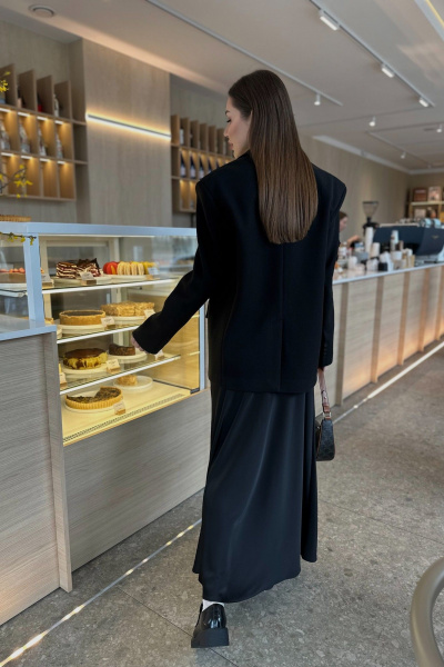 Полупальто пиджачного стиля из пальтовой ткани и шерсти Skipper Design 134 черный - фото 7