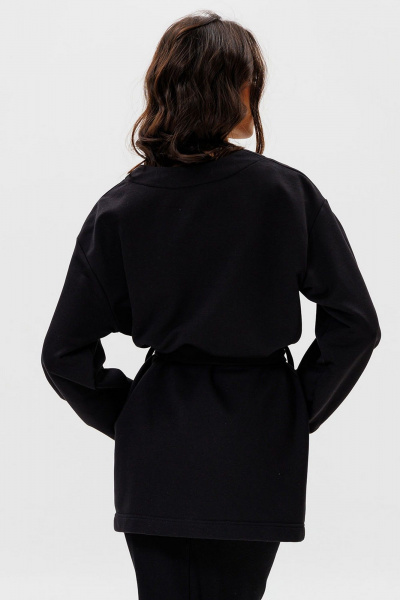 Черный жакет из трикотажа для стильных casual комплектов GO F4064/40-02. 164-170 - фото 3