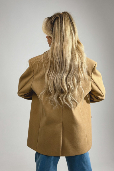 Полупальто бежевое из пальтовой ткани и шерсти Skipper Design 134 кэмел - фото 2