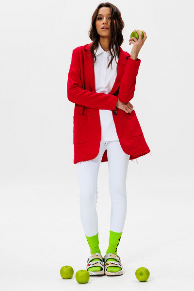 Деловой жакет из футера с воротником и лацканами GO F4065/11-02.164-170 - фото 4