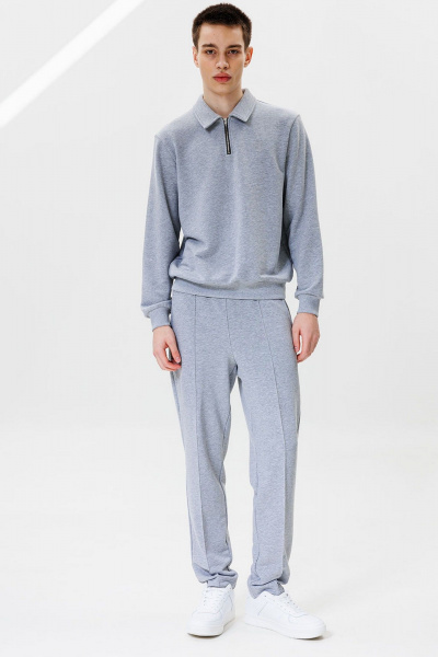 Демисезонные серые брюки и свитшот в спортивном стиле GO M3063/50-04 - фото 1