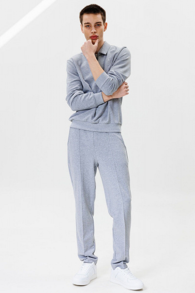 Демисезонные серые брюки и свитшот в спортивном стиле GO M3063/50-04 - фото 2