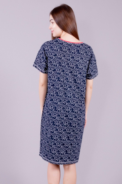 Домашняя сорочка из трикотажа, синий 8 Марта 144780-4С562Д40-158,164 набивной - фото 4