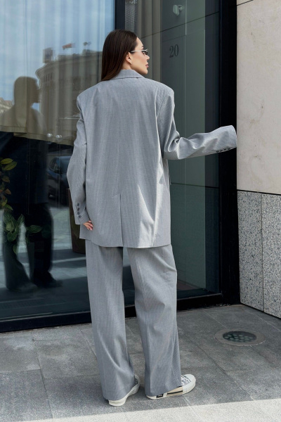 Демисезонный серый жакет и юбка из шерстяной ткани Skipper Design 320/gray4 - фото 7