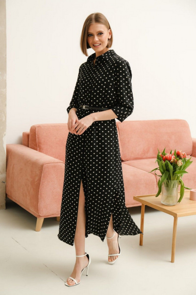 Платье прямого кроя с разрезами и ремешком PUR PUR 11-198/2 - фото 5