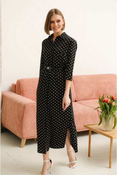 Платье прямого кроя с разрезами и ремешком PUR PUR 11-198/2 - фото 4