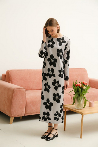 Элегантное платье из сатина с ремешком и длиной макси PUR PUR 11-247 - фото 7