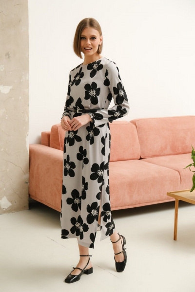 Элегантное платье из сатина с ремешком и длиной макси PUR PUR 11-247 - фото 6