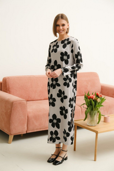 Элегантное платье из сатина с ремешком и длиной макси PUR PUR 11-247 - фото 5