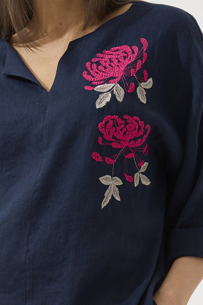 Брюки, рубашка Ma Сherie 3051 темно-синий +фуксия - фото 4