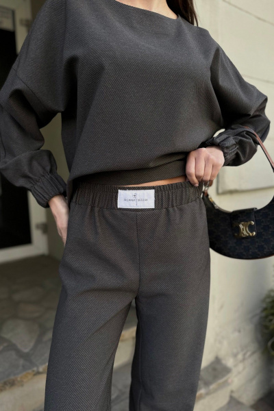 Брюки и джемпер костюм из текстиля с комфортной посадкой Skipper Design 914 серый - фото 4