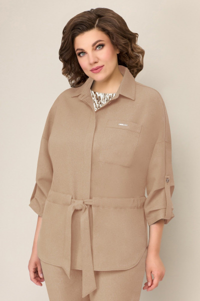 Блуза, брюки, жакет VOLNA 1304 светло-бежевый - фото 2