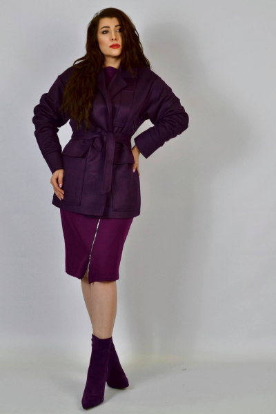 Жакет Patriciа 01-5588 баклажановый - фото 2