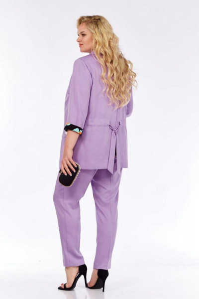 Костюм блуза, брюки и жакет в деловом стиле с кулиской Милора-стиль 1091/1 лаванда - фото 3