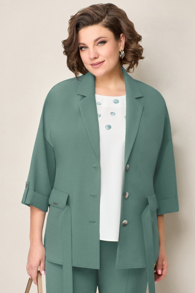 Блуза, брюки, жакет VOLNA 1318 светло-мятный - фото 2