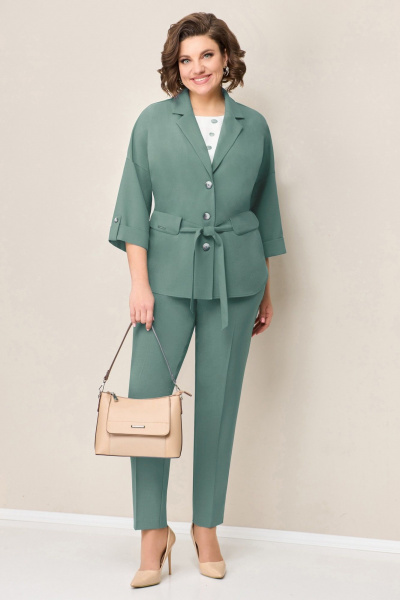 Блуза, брюки, жакет VOLNA 1318 светло-мятный - фото 1