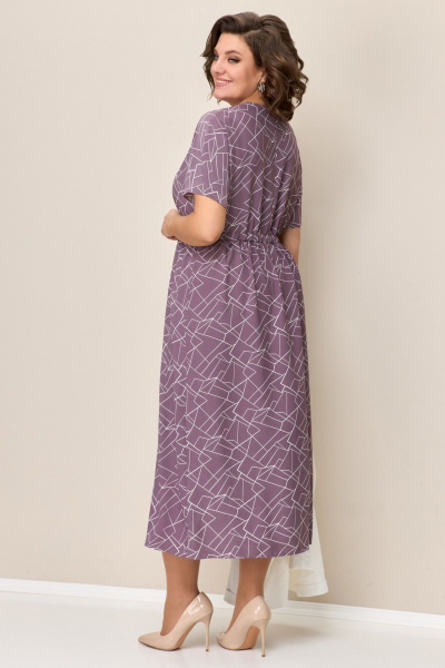 Жакет, платье VOLNA 1343 молочно-белый,слива - фото 4