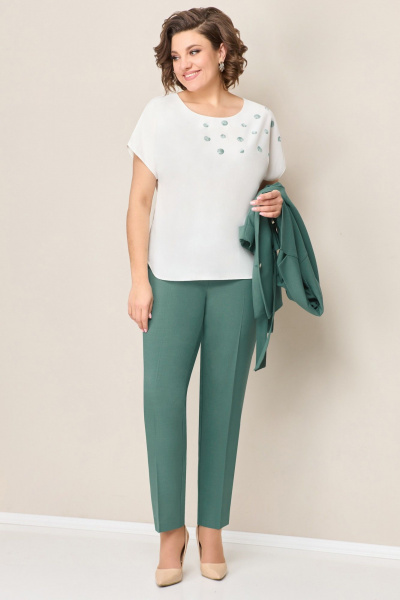 Блуза, брюки, жакет VOLNA 1318 светло-мятный - фото 4
