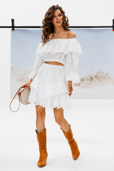 Блуза, юбка Butеr 2821 молочный - фото 3